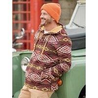 Joe Browns Men's Warm Aztec Woven Button Detail Hoodie
