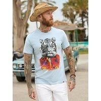 Joe Browns Men's Hawaiian Shirt Tiger Graphic T-Shirt
