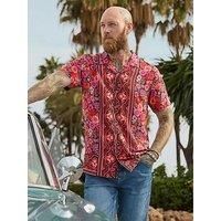 Joe Browns Men's Floral Print Short Sleeve Revere Collar Shirt