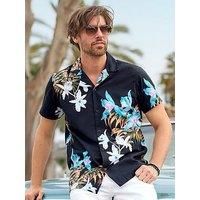 Joe Browns Men's Tropical Floral Print Revere Collar Shirt