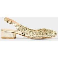 Joe Browns Women's Woven Metallic Block Heel Sling Back Shoes