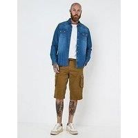 Joe Browns Men/'s Multi Pocket Belted Cargo Shorts, Camel, 38