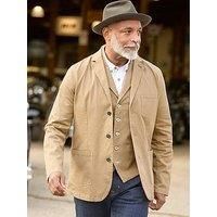 Joe Browns Men/'s Fashion Vintage Workwear Twill Blazer, Regular Fit, Brown, 40