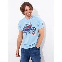Joe Browns Men's Lucky Wheels Motorcycle Graphic T-Shirt, Blue, S