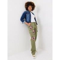 Joe Browns Women's Floral Embroidered Straight Leg Cargo Pants