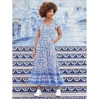 Joe Browns Women's Floral Print Lace Trim Maxi Dress