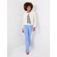 Joe Browns Women/'s Collarless Frayed Edge Tweed Jacket, Cream, 12