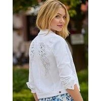 Joe Browns Women's BOUTIQUE Embellished Wing Detail Distressed Stretch Denim