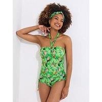 Joe Browns Women's Recycled Content Tropical Print Halter Tankini Top