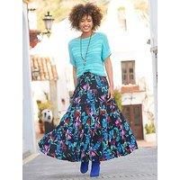 Joe Browns Women's Dark Floral Print Sequin Embellished Maxi Skirt