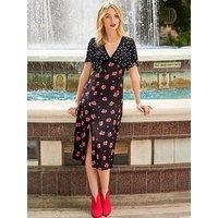 Joe Browns Louisa Spots And Floral Midi Dress - Black