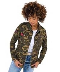 Joe Browns Women/'s Boutique Embroidered Back Camo Jacket, Khaki, 18