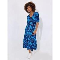 Joe Browns Women's Butterfly Floral Print Knee-Length Jersey Dress, Blue, 8