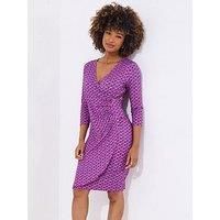 Joe Browns Women's Bright Geometric Print Rouched Jersey Dress