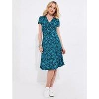 Joe Browns Women's Edgy Floral Short Sleeve Jersey Wrap Dress