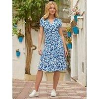 Joe Browns Women's Delicate Floral Knee-Length Jersey Wrap Dress