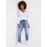 Joe Browns Elsa Distressed Straight Leg Jeans - Blue