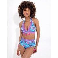Joe Browns Women's Tropical Floral High Waist Ruched Swim Briefs