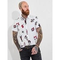 Joe Browns Men's Contrast Trim Short Sleeve Tattoo Print Shirt