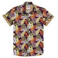 Joe Browns Men's Palm Leaf Print Casual Short Sleeve Shirt