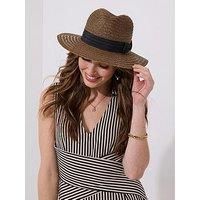 Joe Browns Women/'s Bow Detail Woven Fedora, One Size Brown