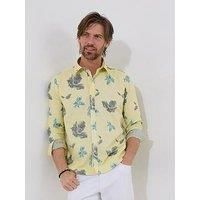 Joe Browns Men/'s Floral Embroidered Long Sleeve Shirt Button, Yellow, XXL