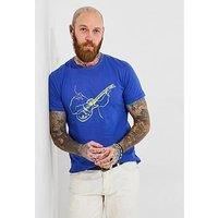 Joe Browns Men's Guitar Sketch Graphic Acid Wash Short Sleeve T-Shirt