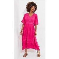 Joe Browns Women's PETITE Lace Trim Boho Maxi Dress