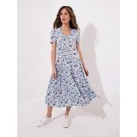 Joe Browns Women's Button Through Ditsy Floral V-Neck Dress