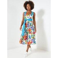 Joe Browns Women/'s Vibrant Floral Strappy Midi Dress, White, 18