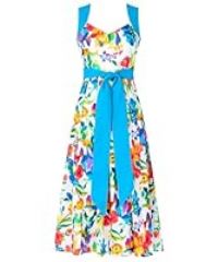 Joe Browns Women/'s Vibrant Floral Strappy Midi Dress, White, 8
