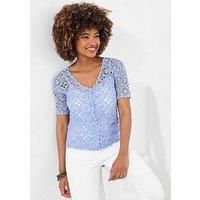 Joe Browns Women/'s Relaxed Crochet Cardigan Sweater, Blue, M