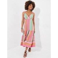 Joe Browns Women/'s Striped Maxi Dress, Pink, 12