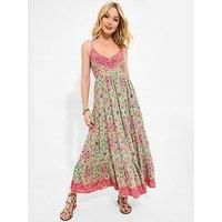 Joe Browns Women/'s Border Print V-Neck Strappy Maxi Dress, Multi, 14