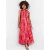 Joe Browns Women's PETITE Striped Sleeveless Button Through Maxi Shirt Dress