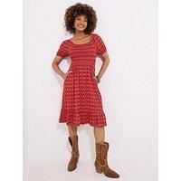 Joe Browns Women/'s Bright Geo Print Cap Sleeve Maxi Dress, Red, 16