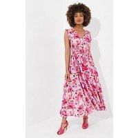 Joe Browns Women's Sequin Embellished Shirred Waist Floral Maxi Dress
