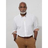 Joe Browns Men's Double Collar Floral Shirt, White, S