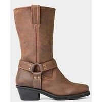 Joe Browns Women/'s Tan Leather Riding Boots Mid Calf, 4 UK