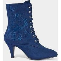 Joe Browns Women/'s Chic Embroidered Lace Up Ankle Boots, Blue, 4 UK