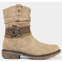 Joe Browns Women's Woven Pattern Buckle Strap Ankle Boots in Natural | Size: 5