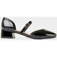 Joe Browns Women's Chunky Heel Black Patent Shoes