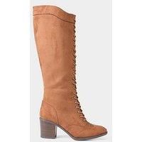 Joe Browns Women's Wooden Stack Heel Lace Up Long Boots