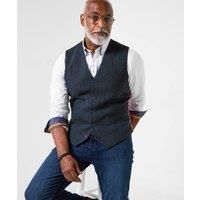 Joe Browns Men/'s Classic Look Herringbone Button Waistcoat Blazer, Navy, 42