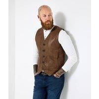 Joe Browns Men/'s Premium Button-Up Leather Waistcoat, XL