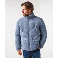 Joe Browns Men/'s Funnel Neck Winter Quilted Cord Jacket, Blue, M