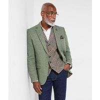 Joe Browns Men/'s Bold Contrast Lined Stylish Herringbone Blazer, Green, 42