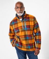 Wool Blend Check Funnel Neck Top
