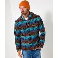 Joe Browns Men's Full Zip Aztec Print Fleece Hoodie