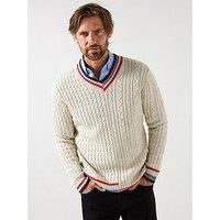 Joe Browns Men's Classic Preppy V-Neck Cable Knit Jumper